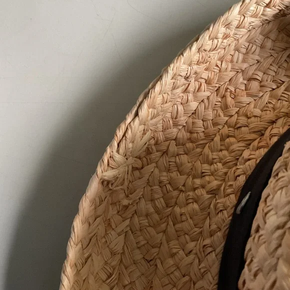 Helen Kaminski Raffia Straw Hat with Black Ribbon Handmade in Madagascar - Picture 10 of 10